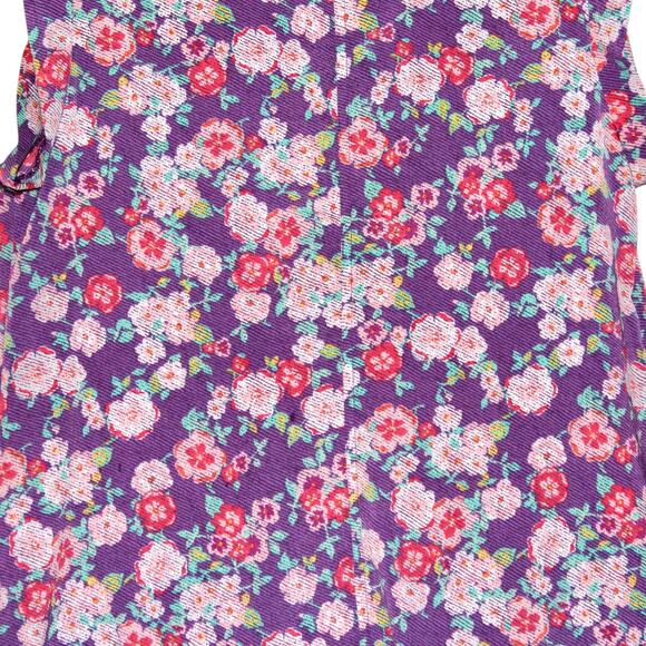 Candie's Purple Floral Button Down Top Size Medium - Picture 4 of 4